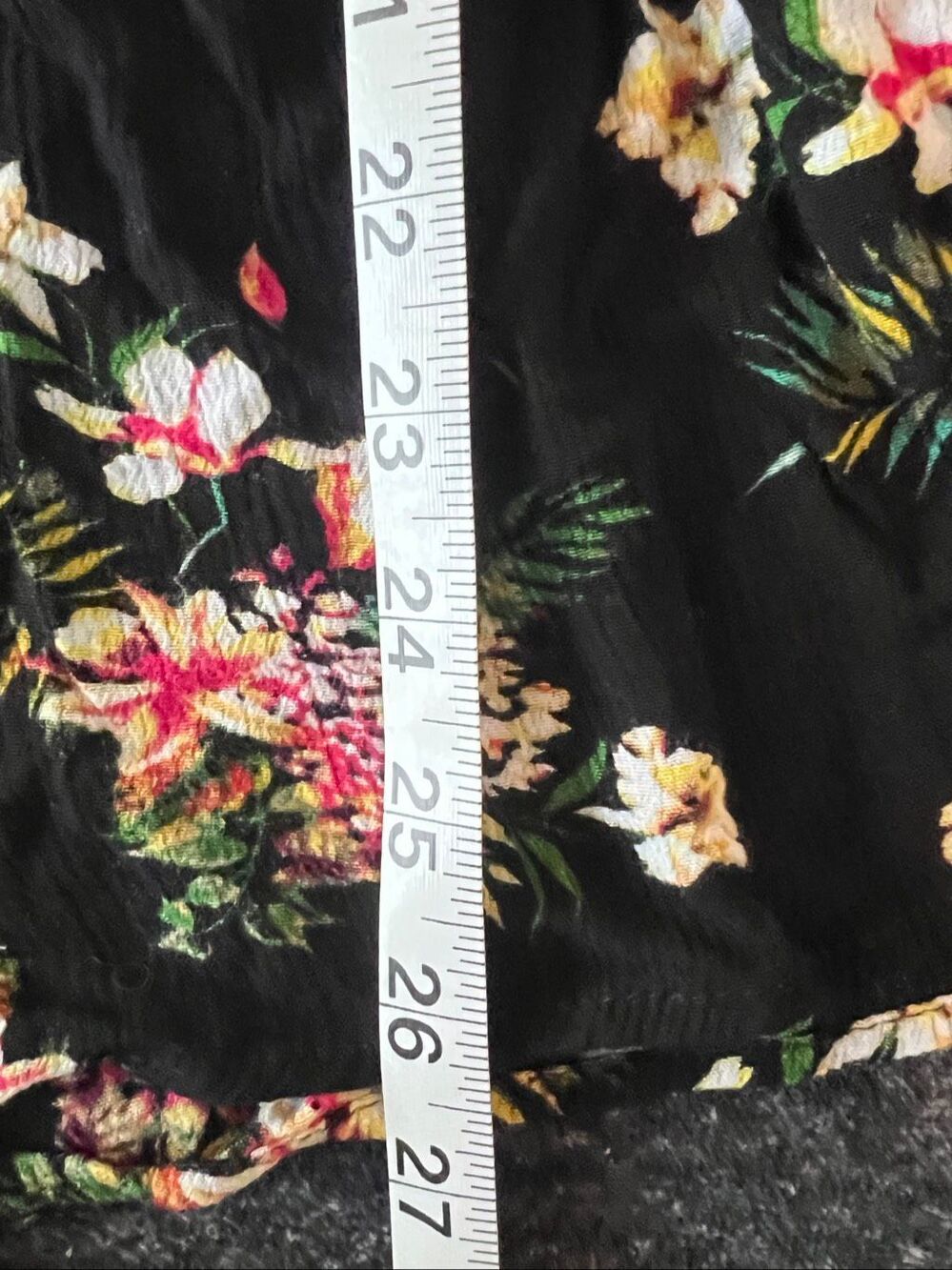 Ambiance Black Floral Print Romper - Size Small - Picture 8 of 10